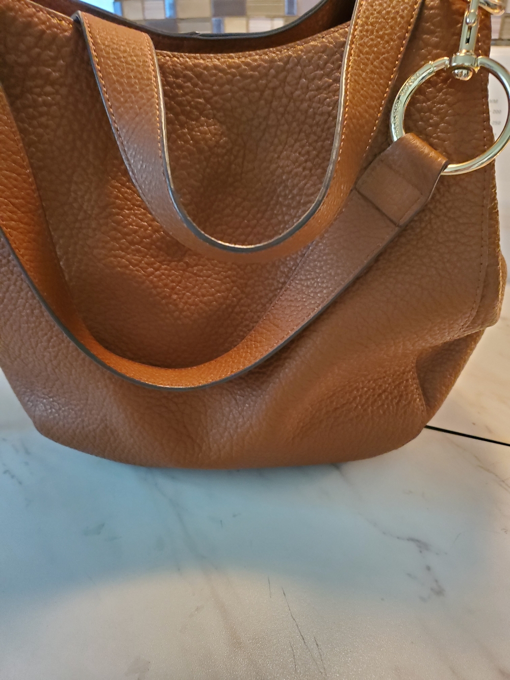 New Vince Camuto Women's Pebbled Leather Hobo Bag - Brown - Picture 3 of 15